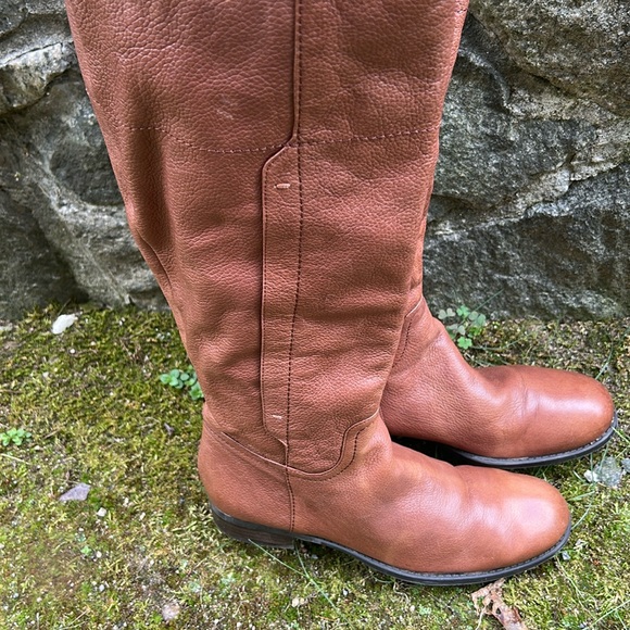 NINE WEST Logano tan leather tall riding boots size 6.5 some wear see photos - Picture 3 of 6